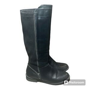 Remonte Black Leather & Stretch Tall Riding Boots EU 38 Classic Equine Style